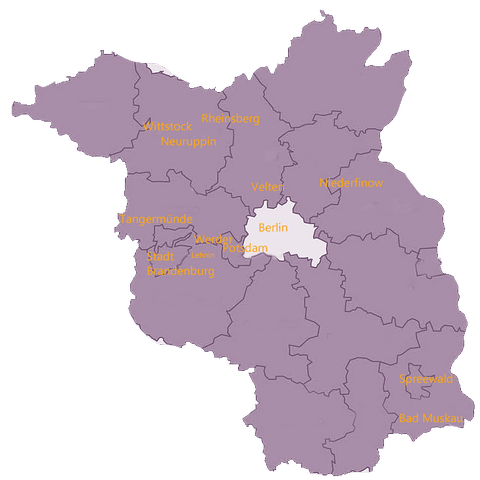 Wichtige Städte in Brandenburg